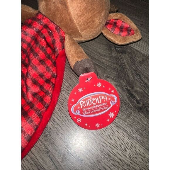 Rudolph The Red Nose Reindeer Lovey Plush Baby Christmas Toy NEW - Picture 5 of 7